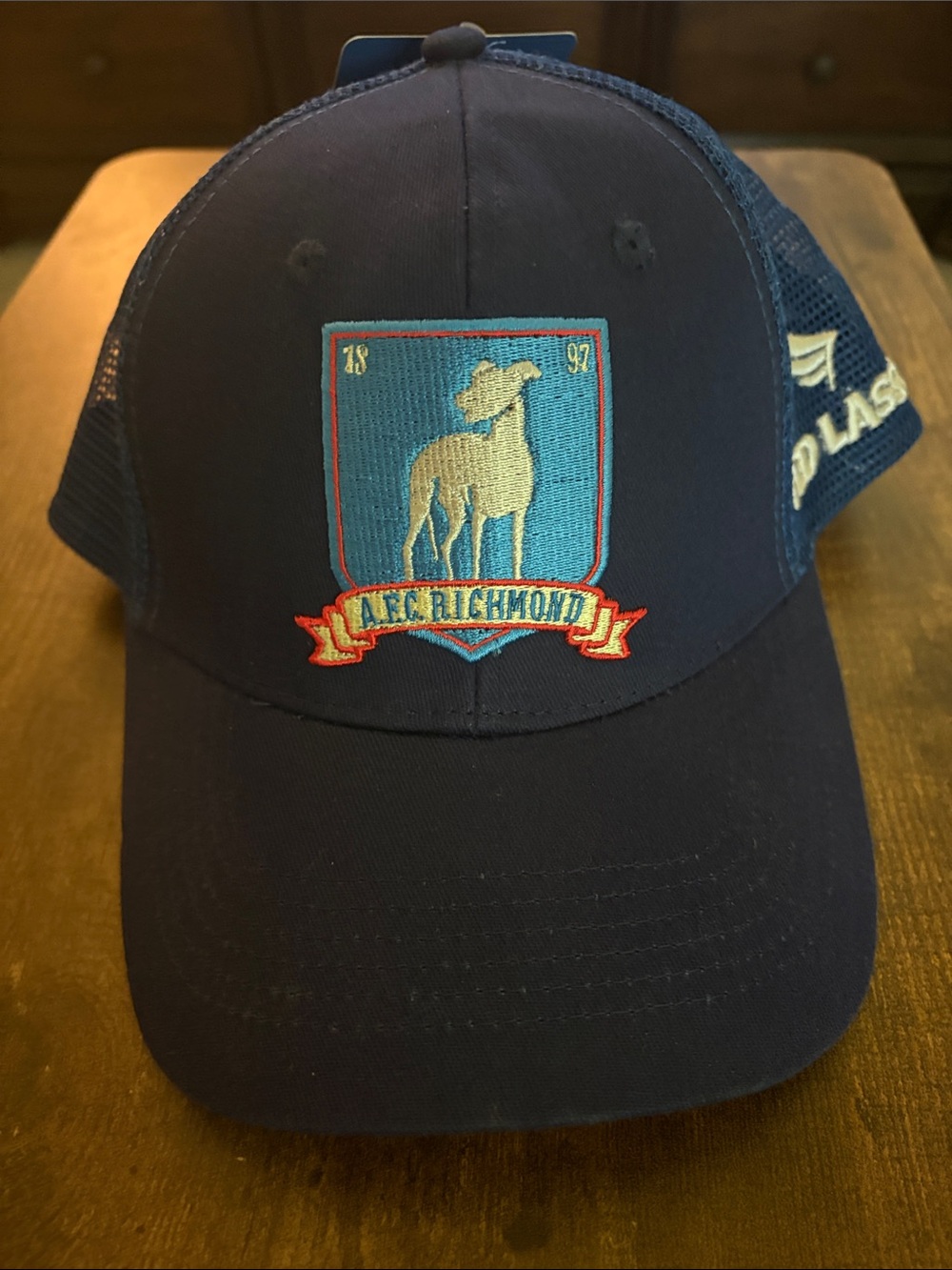 Alec Richmond Navy Logo Mesh Trucker Hat
